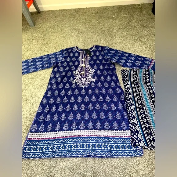 Junaid Jamshed | Kurtas | Nwt 3pc Womens Pakistani Embroided Dress W  Seashells Lace And Cutout Designs | Poshmark